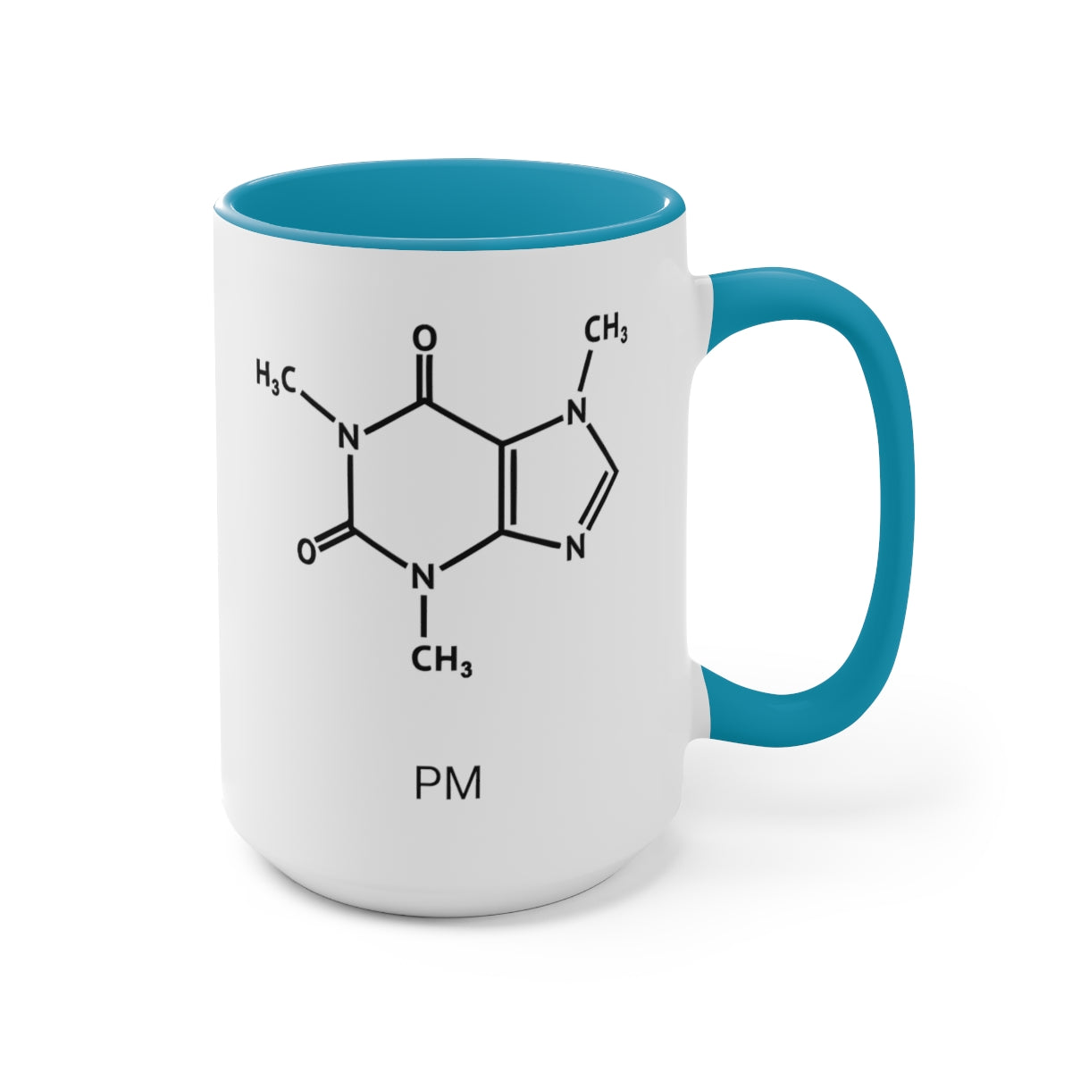 15oz Mug:  AM - Caffeine,  PM - Alcohol    Two-Tone Coffee Mugs, 15oz