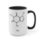 15oz Mug:  AM - Caffeine,  PM - Alcohol    Two-Tone Coffee Mugs, 15oz