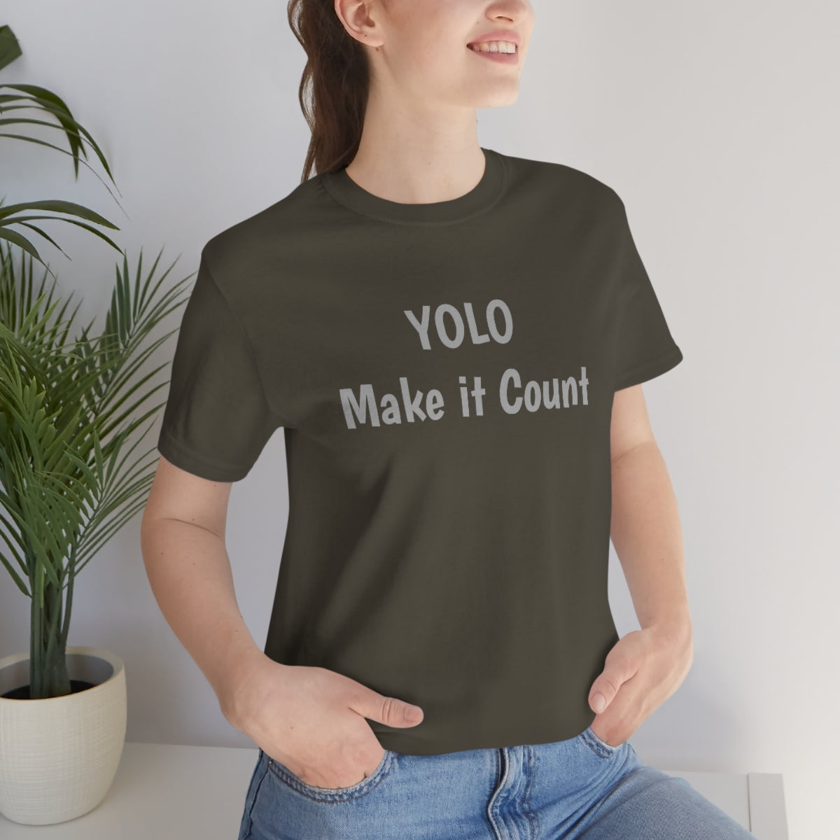 kougaTシャツyolo YOLO Make it Count - Unisex Jersey Short Sleeve Tee – Tee And Mug Fun