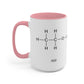 15oz Mug:  AM - Caffeine,  PM - Alcohol    Two-Tone Coffee Mugs, 15oz
